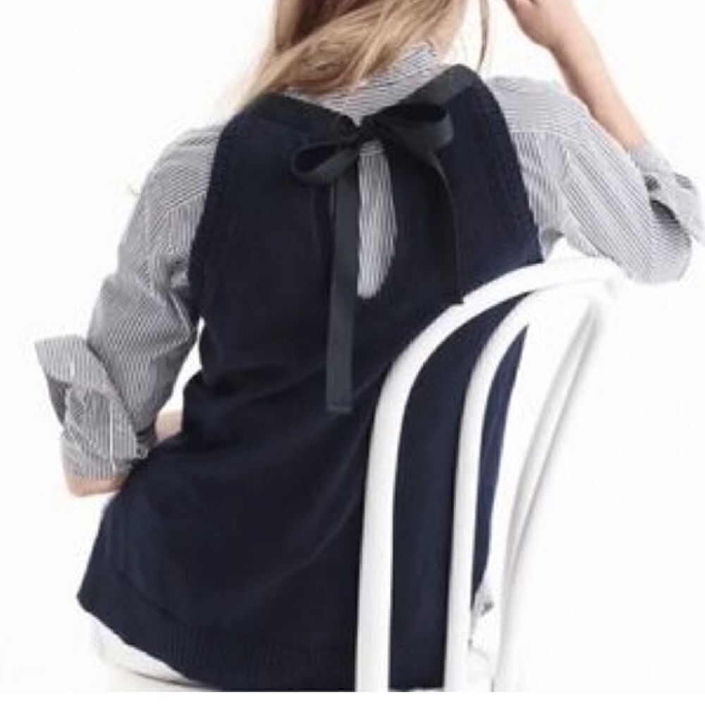J Crew VEST Tank Top Cotton with Ribbon Tie Back XSMALL